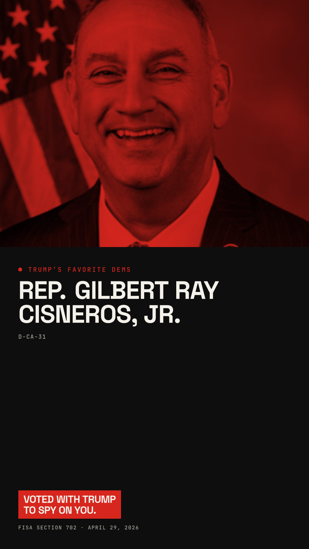 Gilbert Ray Cisneros, Jr. share card