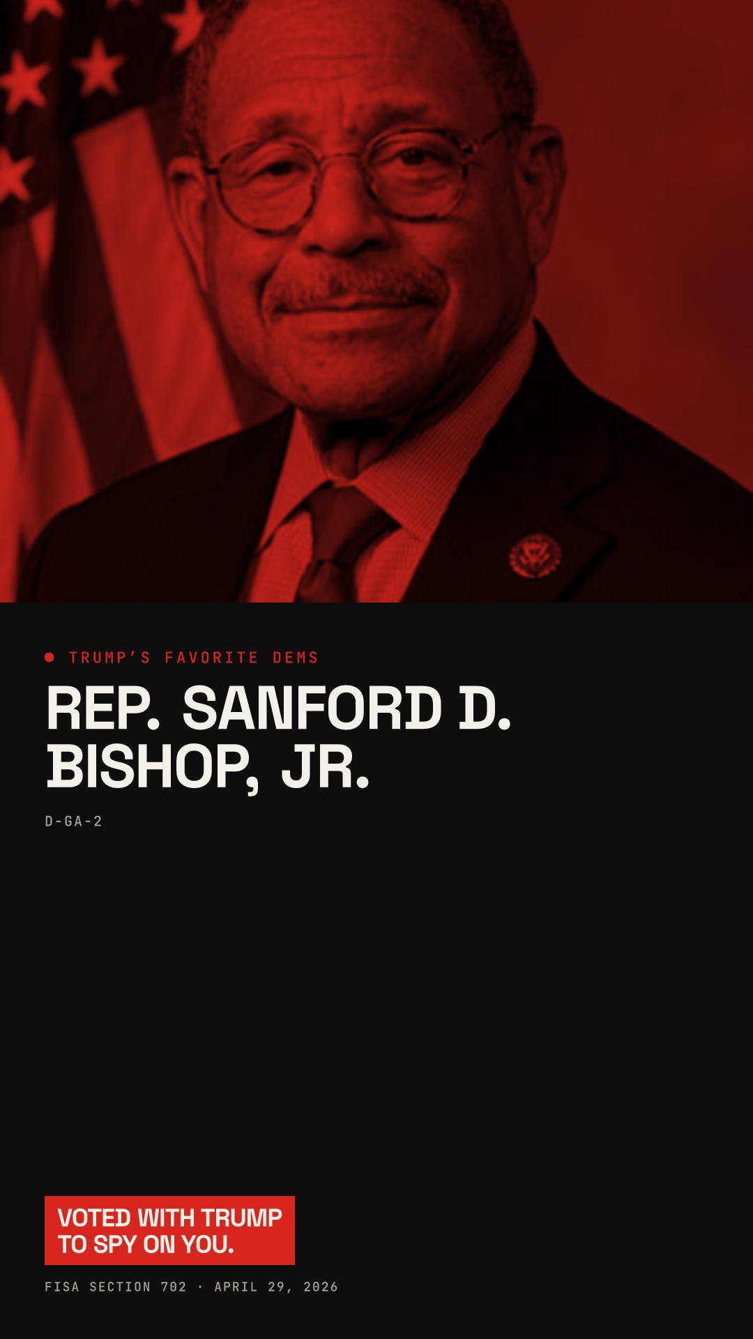 Sanford D. Bishop, Jr. share card